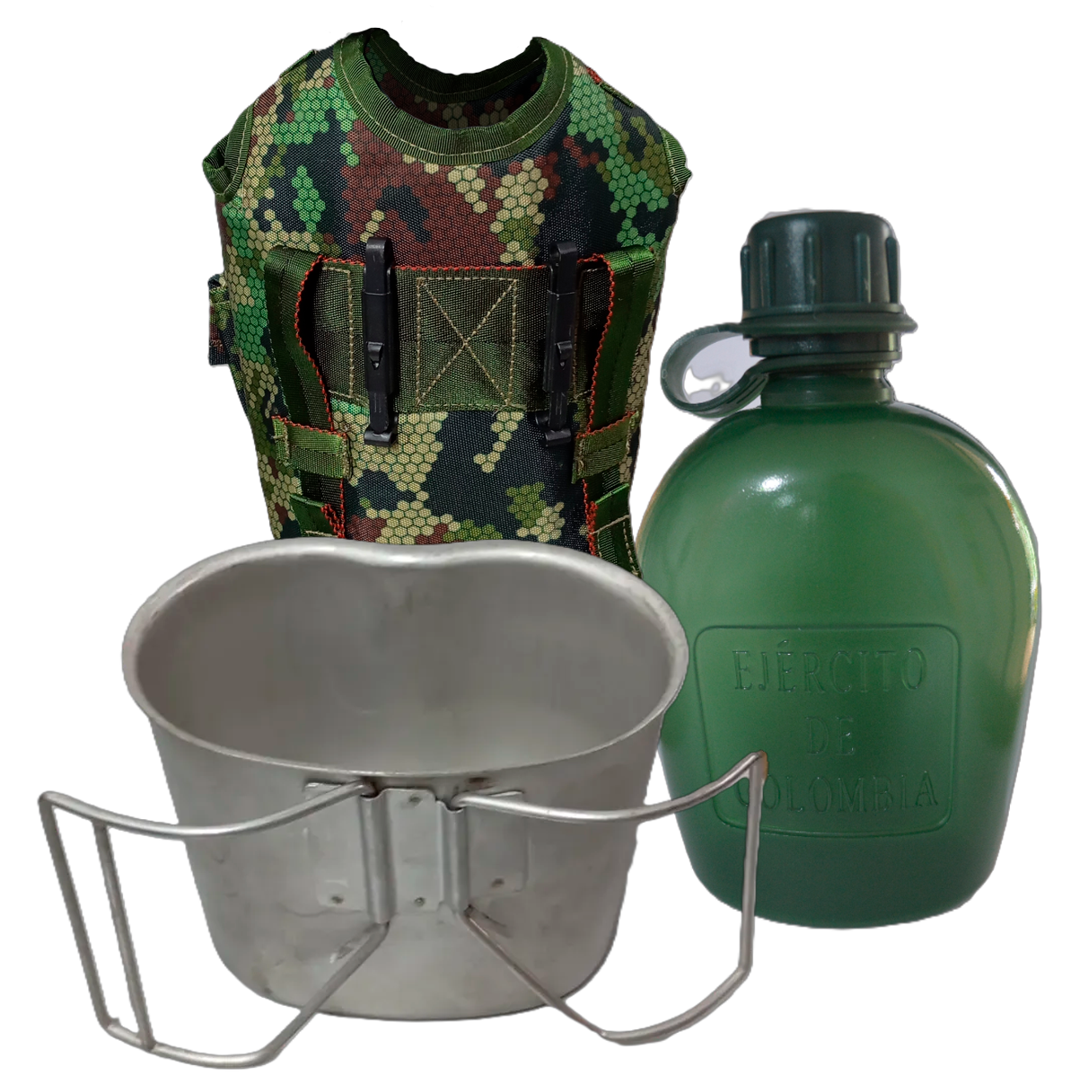 Cantimplora Militar - Conjunto de Tres Elementos